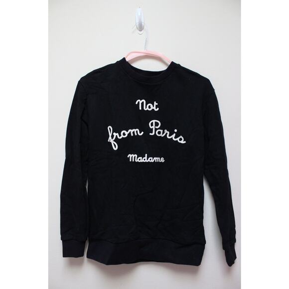 Drole de Monsieur Black 'Not From Paris Madame' Sweatshirt Sweater Size Small - Picture 2 of 6